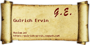 Gulrich Ervin névjegykártya